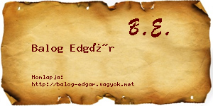 Balog Edgár névjegykártya