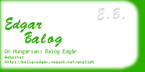 edgar balog business card
