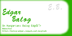 edgar balog business card